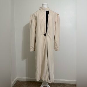 Vintage Kashmiracle Long Cream Trench Coat Wellington Fashions USA Size M Fall